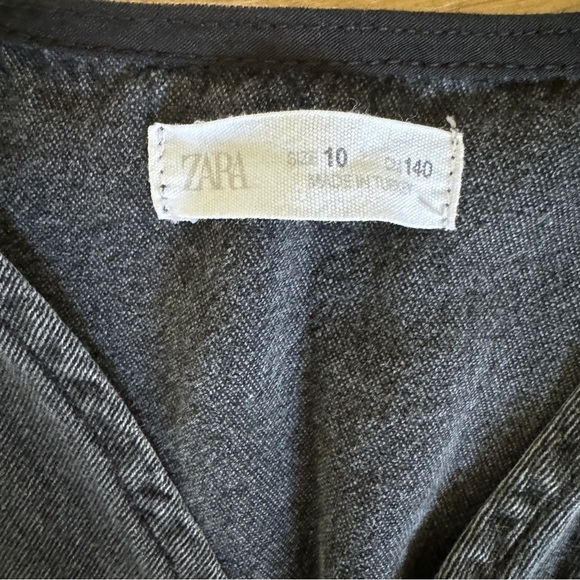 Zara Kids Black Denim Wrap Dress size 10 years - Picture 4 of 6